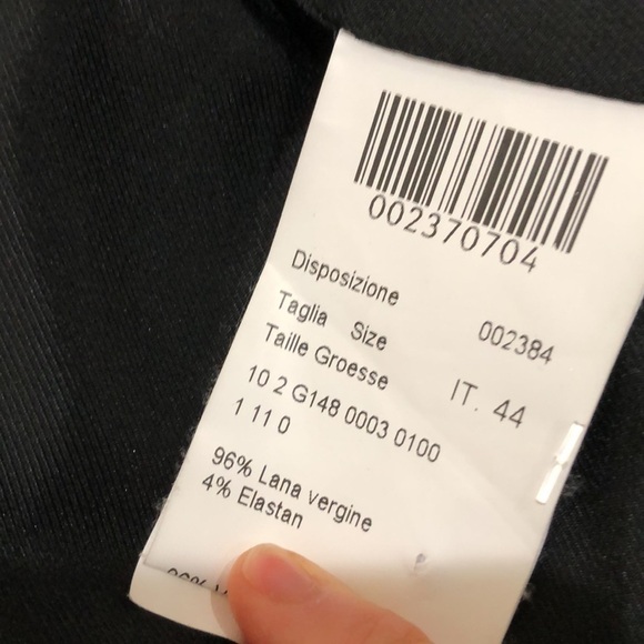 Piazza Sempione Blazer Size IT 44 US 8 Black Virgin Wool Ruched Front - Picture 8 of 13